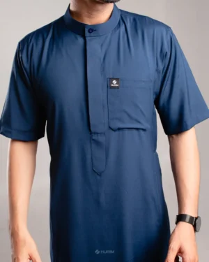HURIM® - Jubah Thobe Pria Athir Series Warna Navy (4)